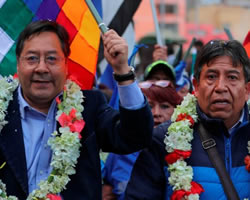 Luis Arce y David Choquehuanca, presidente y vice electos de Bolivia.