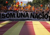 Manifestación separatista en Barcelona.