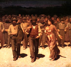 El Cuarto Estado (1901), óleo de Giusseppe Pellizza da Volpedo, detalle.