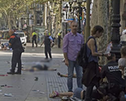 La Rambla después del atentado.